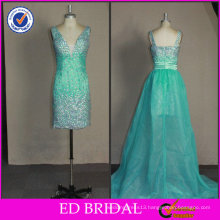 2017 ED Bridal High Quality OEM Bling Beaded with Detachable Train Real Pictures of Cocktail Dress